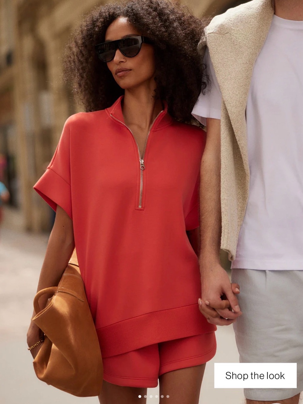 Varley Ritchie Short Sleeve Sweat Half-Zip Pullover, Color Summer Fig